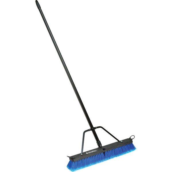 Global Industrial 24in Push Broom W/ Plastic Block & Steel Handle, Multi-Surface Sweep 641535 - main
